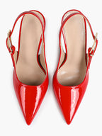 Pointed Toe Slingback Heels Metallic Party Clubwear