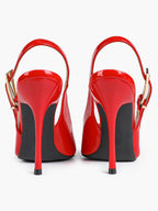 Pointed Toe Slingback Heels Metallic Party Clubwear