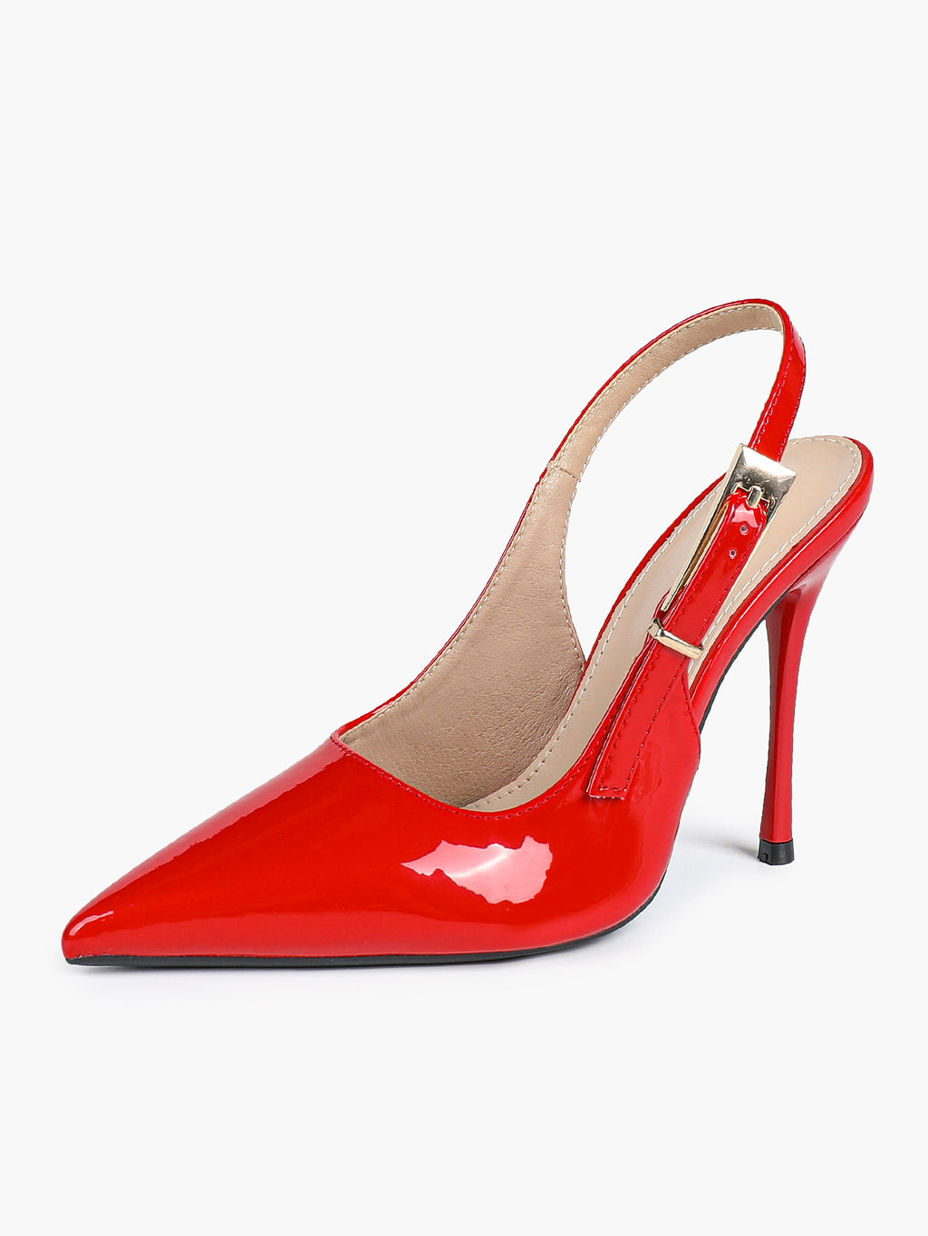 Pointed Toe Slingback Heels Metallic Party Clubwear
