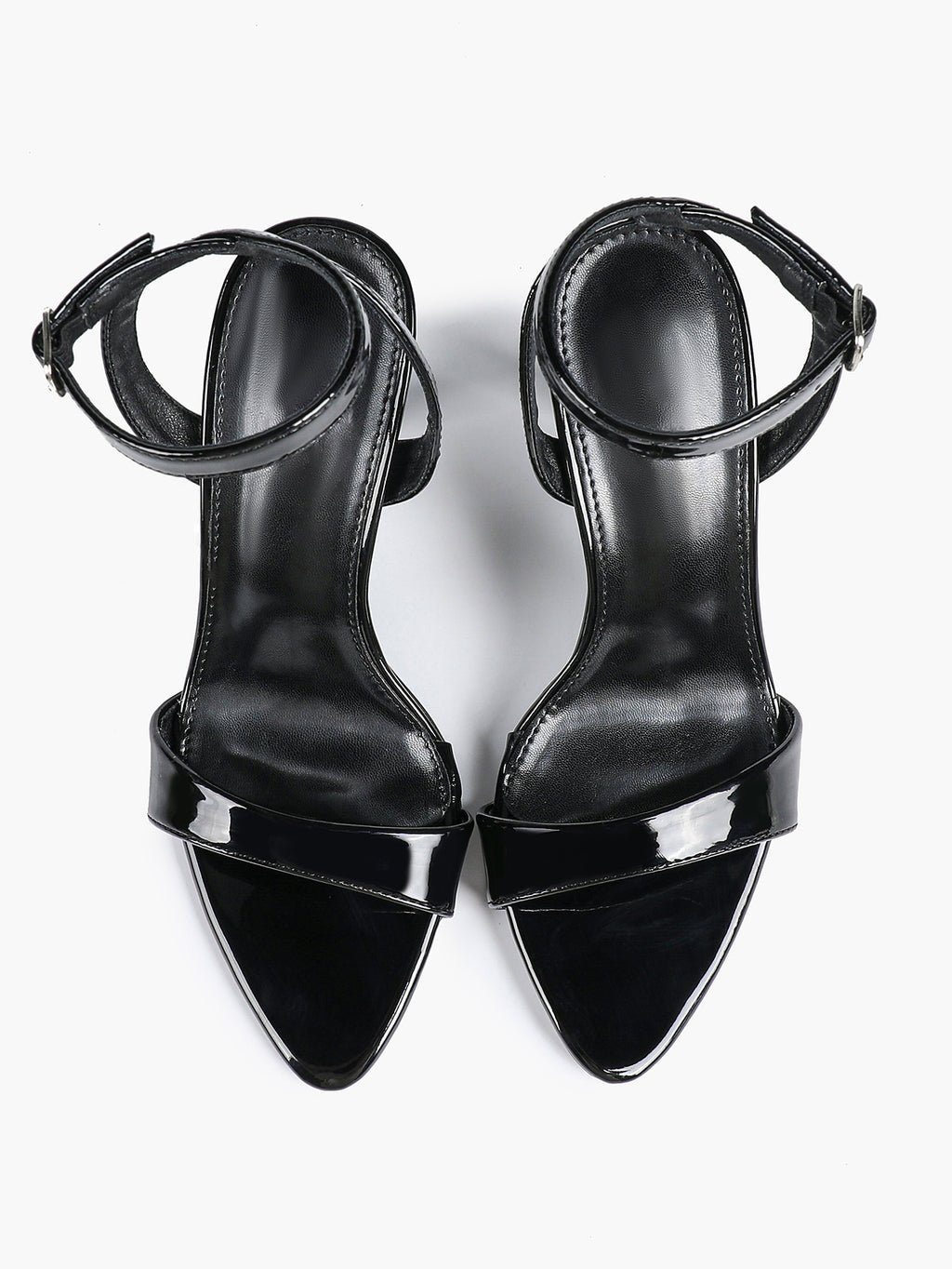 Patent Leather Ankle Strap Heeled Sandals Open Toe Stiletto Engagement Wedding Party