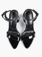 Patent Leather Ankle Strap Heeled Sandals Open Toe Stiletto Engagement Wedding Party