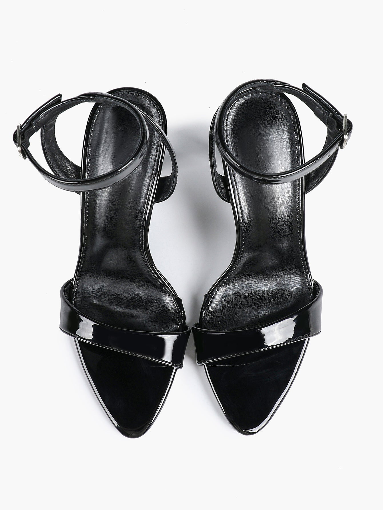 Patent Leather Ankle Strap Heeled Sandals Open Toe Stiletto Engagement Wedding Party