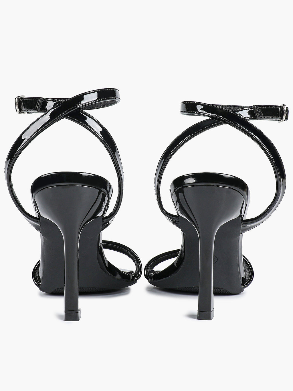 Patent Leather Ankle Strap Heeled Sandals Open Toe Stiletto Engagement Wedding Party