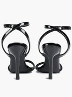 Patent Leather Ankle Strap Heeled Sandals Open Toe Stiletto Engagement Wedding Party