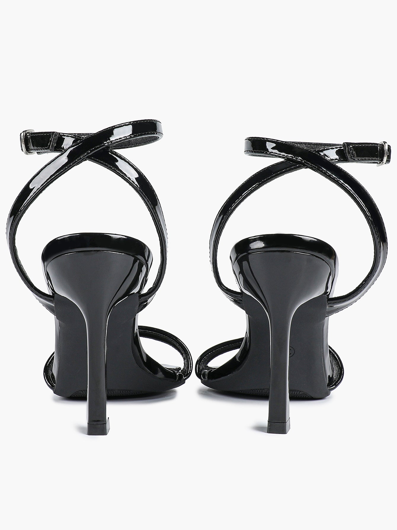 Patent Leather Ankle Strap Heeled Sandals Open Toe Stiletto Engagement Wedding Party