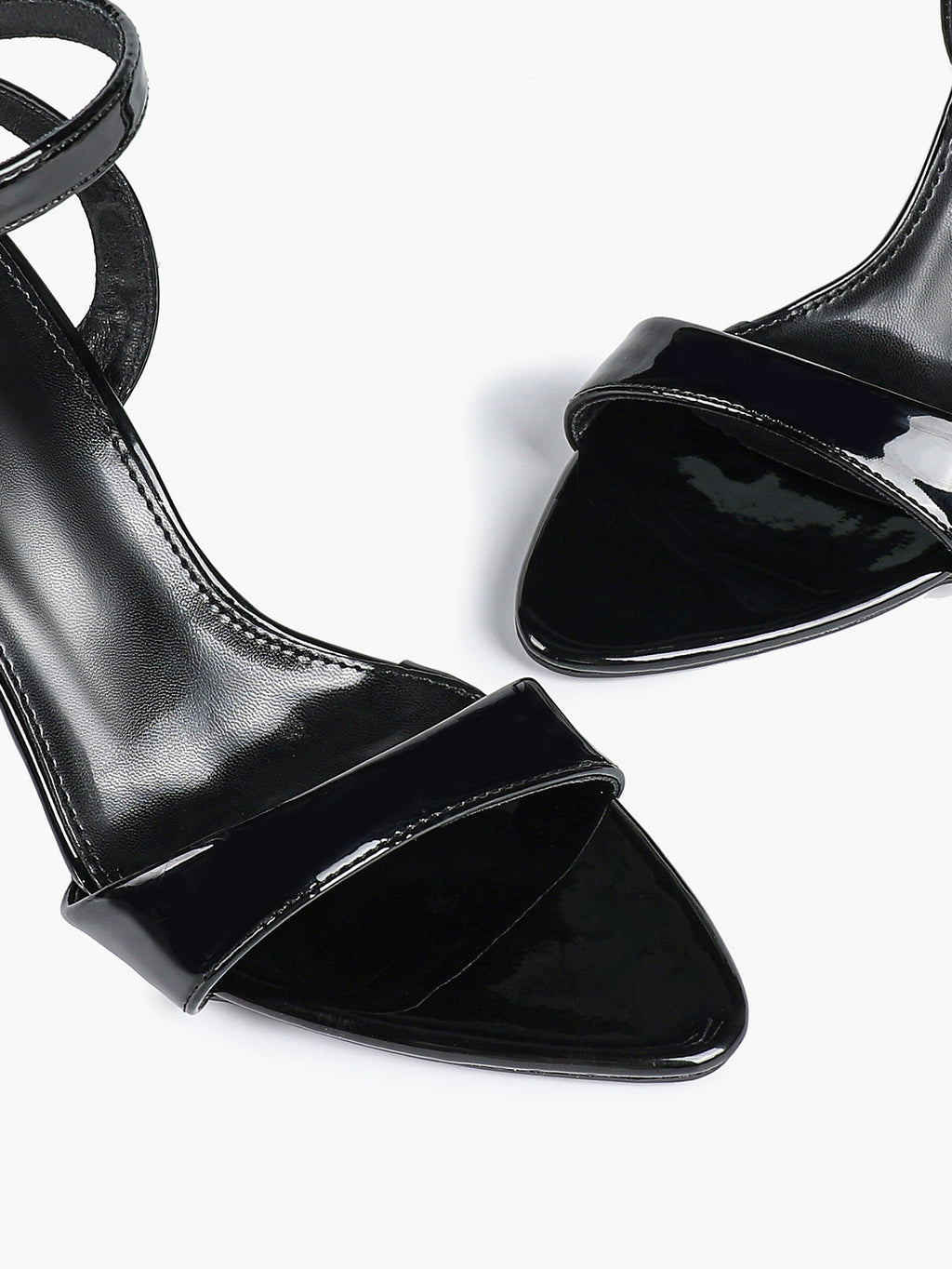 Patent Leather Ankle Strap Heeled Sandals Open Toe Stiletto Engagement Wedding Party