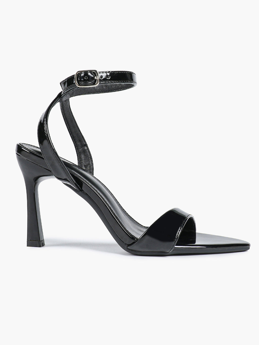 Patent Leather Ankle Strap Heeled Sandals Open Toe Stiletto Engagement Wedding Party