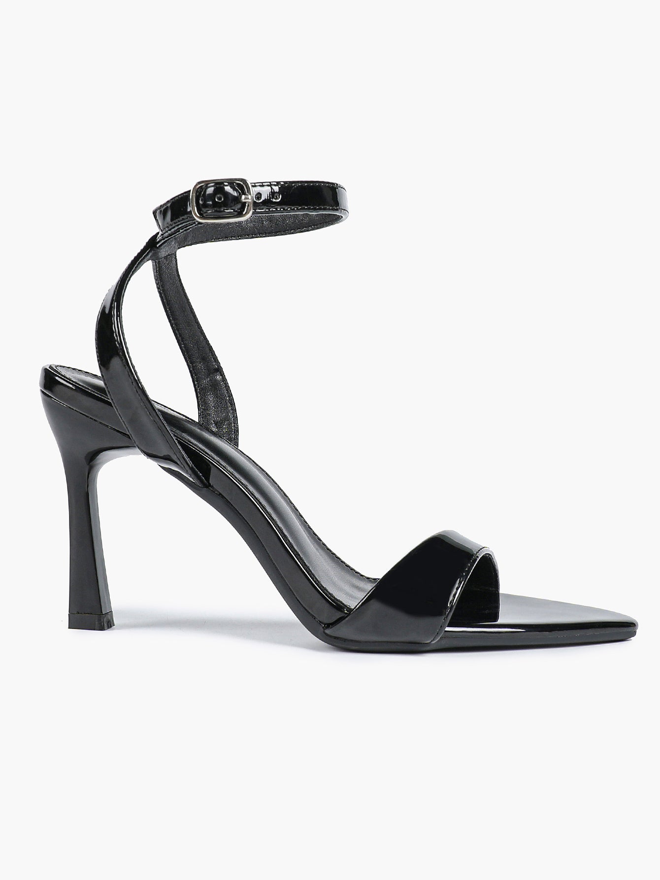 Patent Leather Ankle Strap Heeled Sandals Open Toe Stiletto Engagement Wedding Party