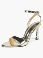Patent Leather Ankle Strap Heeled Sandals Open Toe Stiletto Engagement Wedding Party