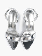 Patent Leather Ankle Strap Heeled Sandals Open Toe Stiletto Engagement Wedding Party