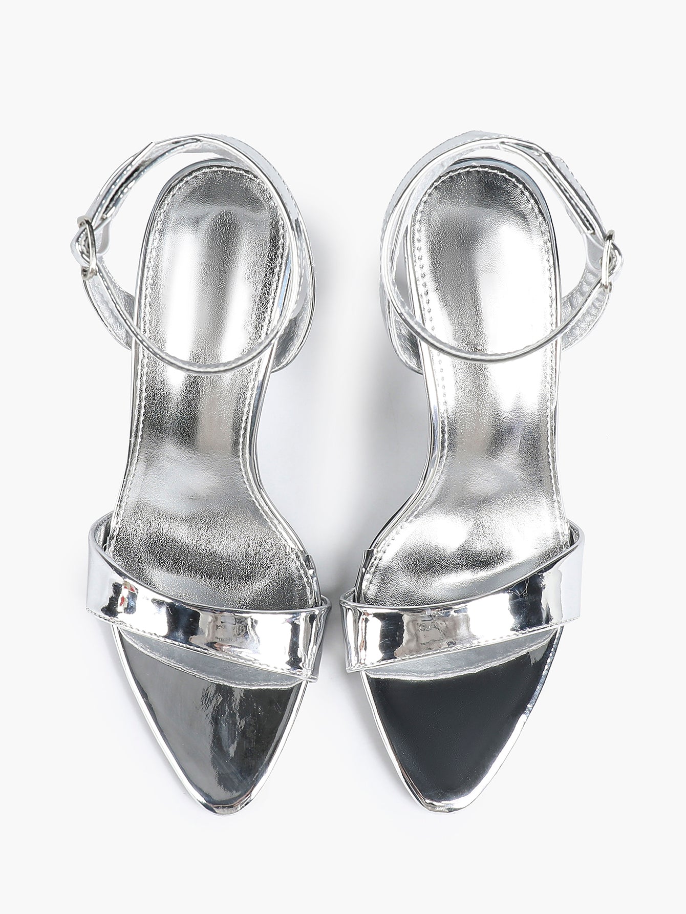 Patent Leather Ankle Strap Heeled Sandals Open Toe Stiletto Engagement Wedding Party