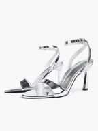 Patent Leather Ankle Strap Heeled Sandals Open Toe Stiletto Engagement Wedding Party