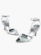 Patent Leather Ankle Strap Heeled Sandals Open Toe Stiletto Engagement Wedding Party
