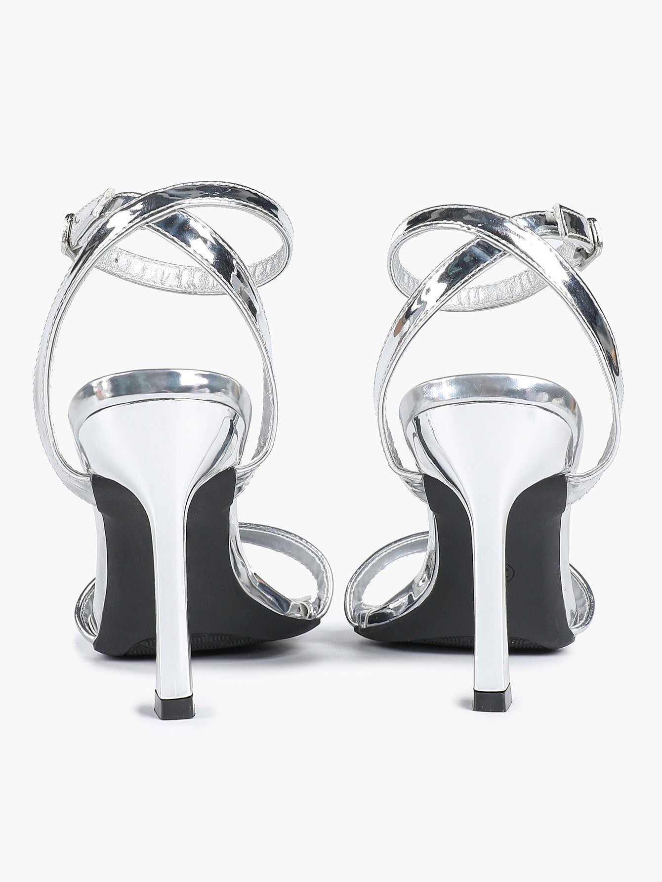 Patent Leather Ankle Strap Heeled Sandals Open Toe Stiletto Engagement Wedding Party