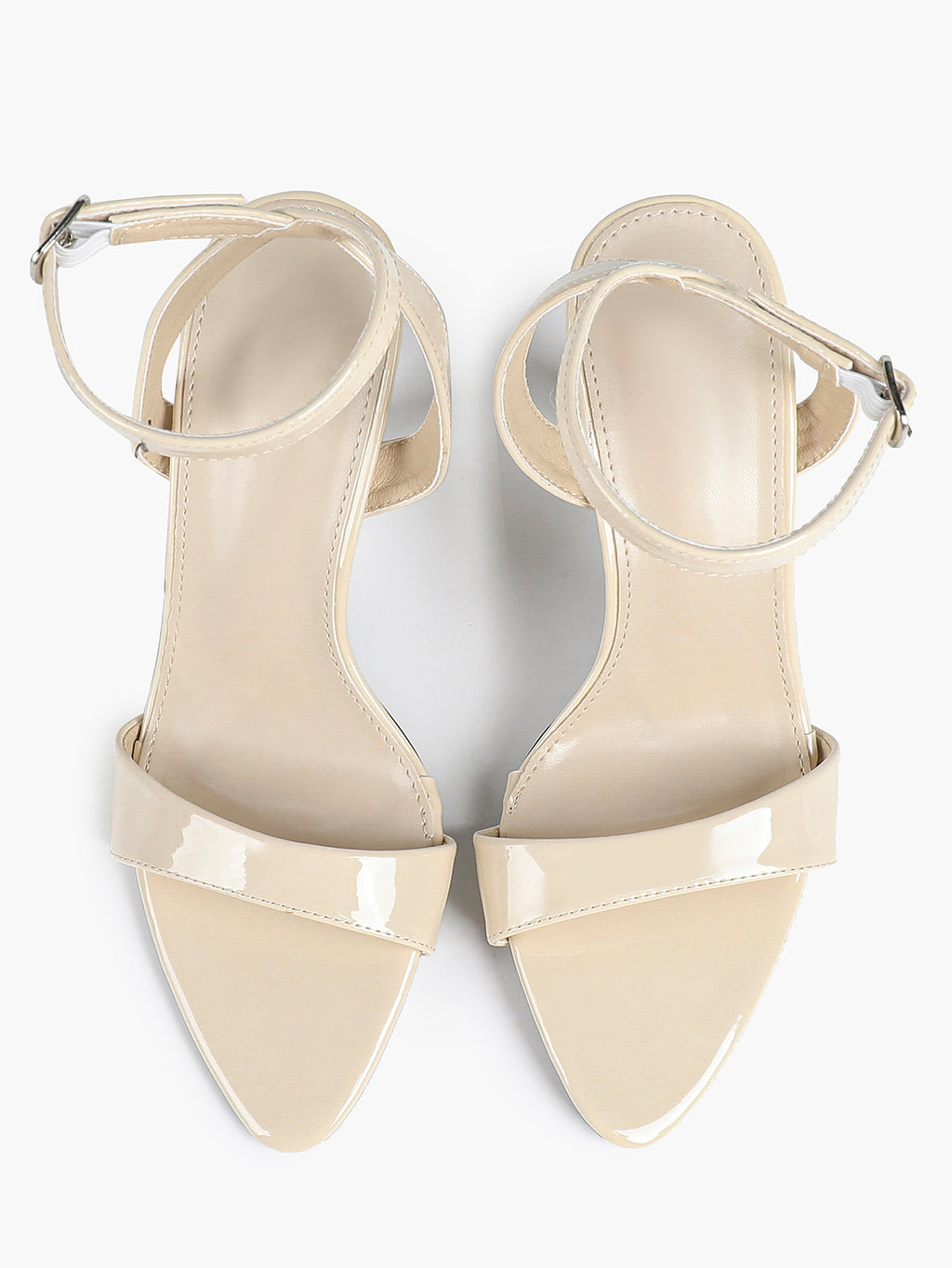 Patent Leather Ankle Strap Heeled Sandals Open Toe Stiletto Engagement Wedding Party