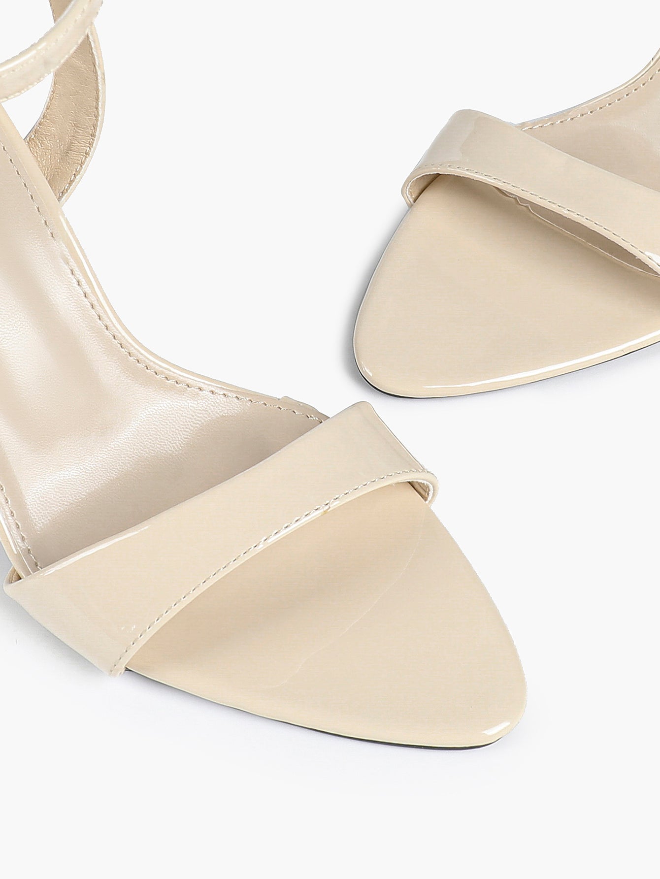Patent Leather Ankle Strap Heeled Sandals Open Toe Stiletto Engagement Wedding Party