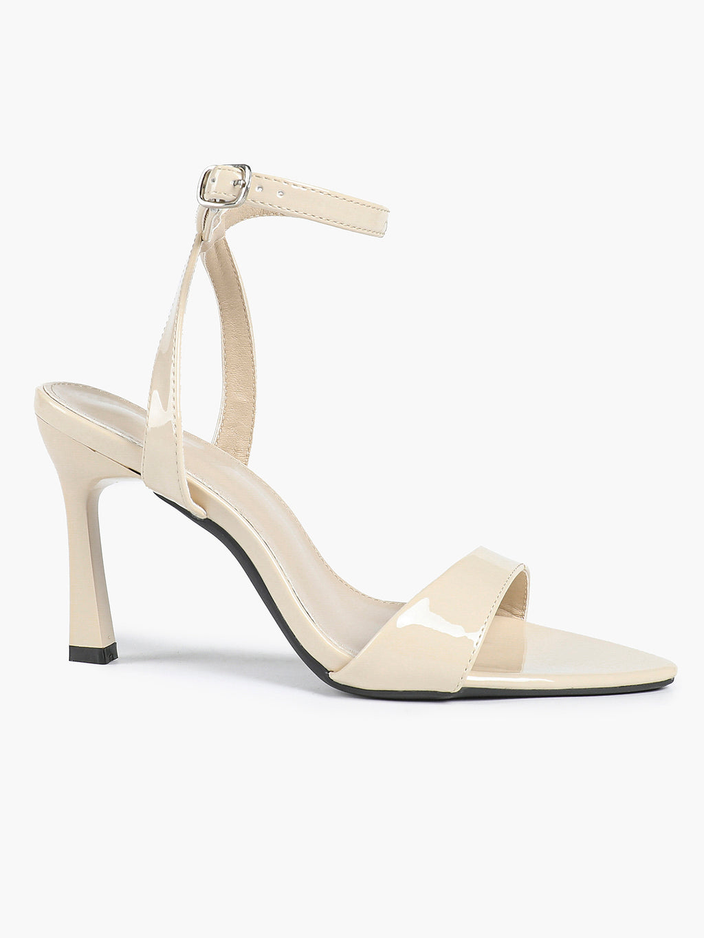 Patent Leather Ankle Strap Heeled Sandals Open Toe Stiletto Engagement Wedding Party