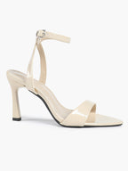 Patent Leather Ankle Strap Heeled Sandals Open Toe Stiletto Engagement Wedding Party
