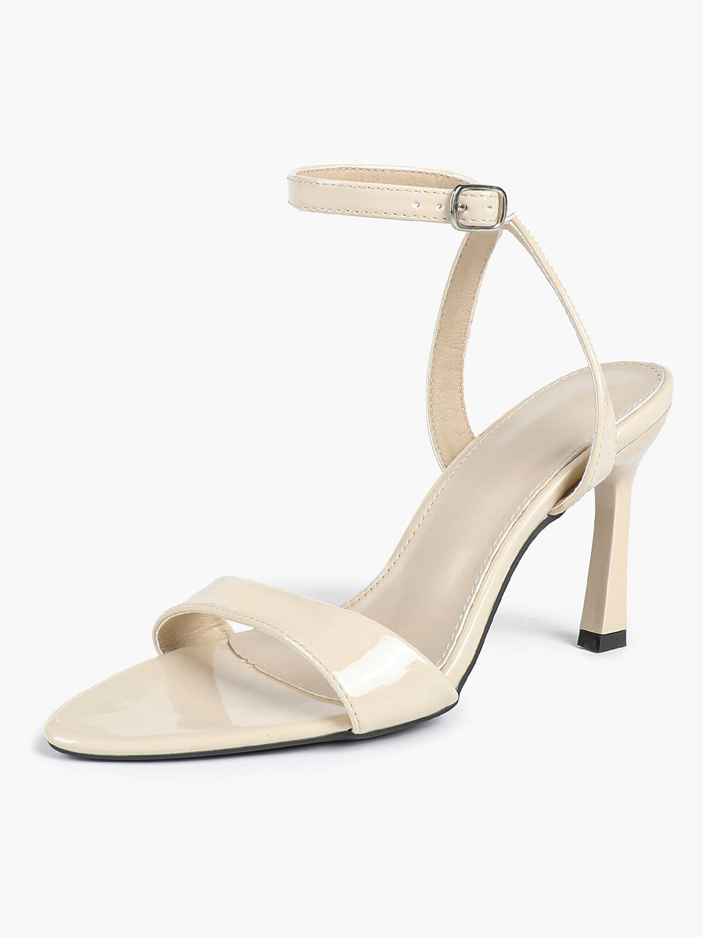 Patent Leather Ankle Strap Heeled Sandals Open Toe Stiletto Engagement Wedding Party
