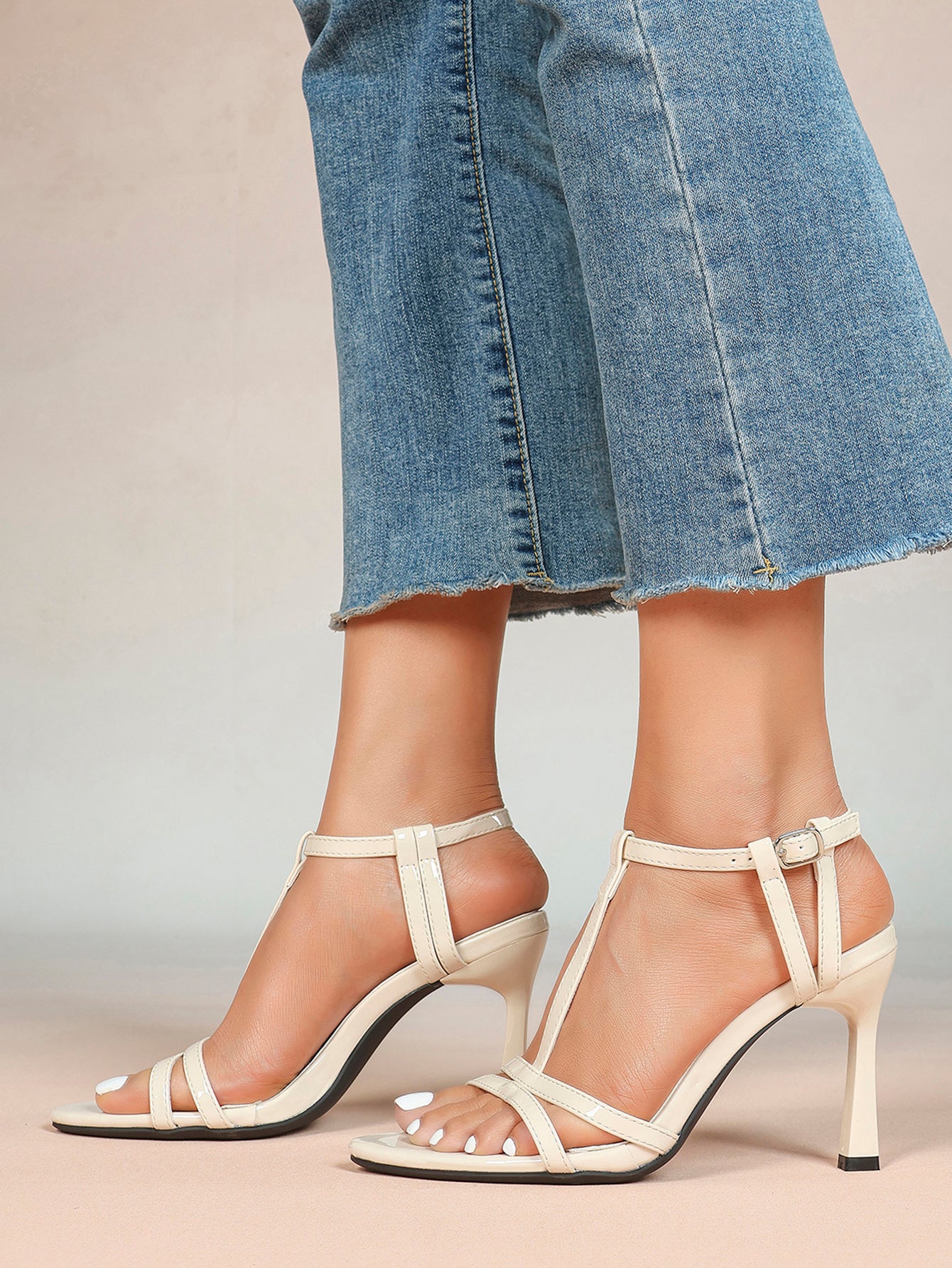 T-Strap Ankle Strap High Heel Sandals Open Toe Block Heels Date Night Office Work Shoes