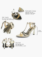T-Strap Ankle Strap High Heel Sandals Open Toe Block Heels Date Night Office Work Shoes