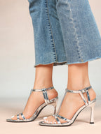 T-Strap Ankle Strap High Heel Sandals Open Toe Block Heels Date Night Office Work Shoes