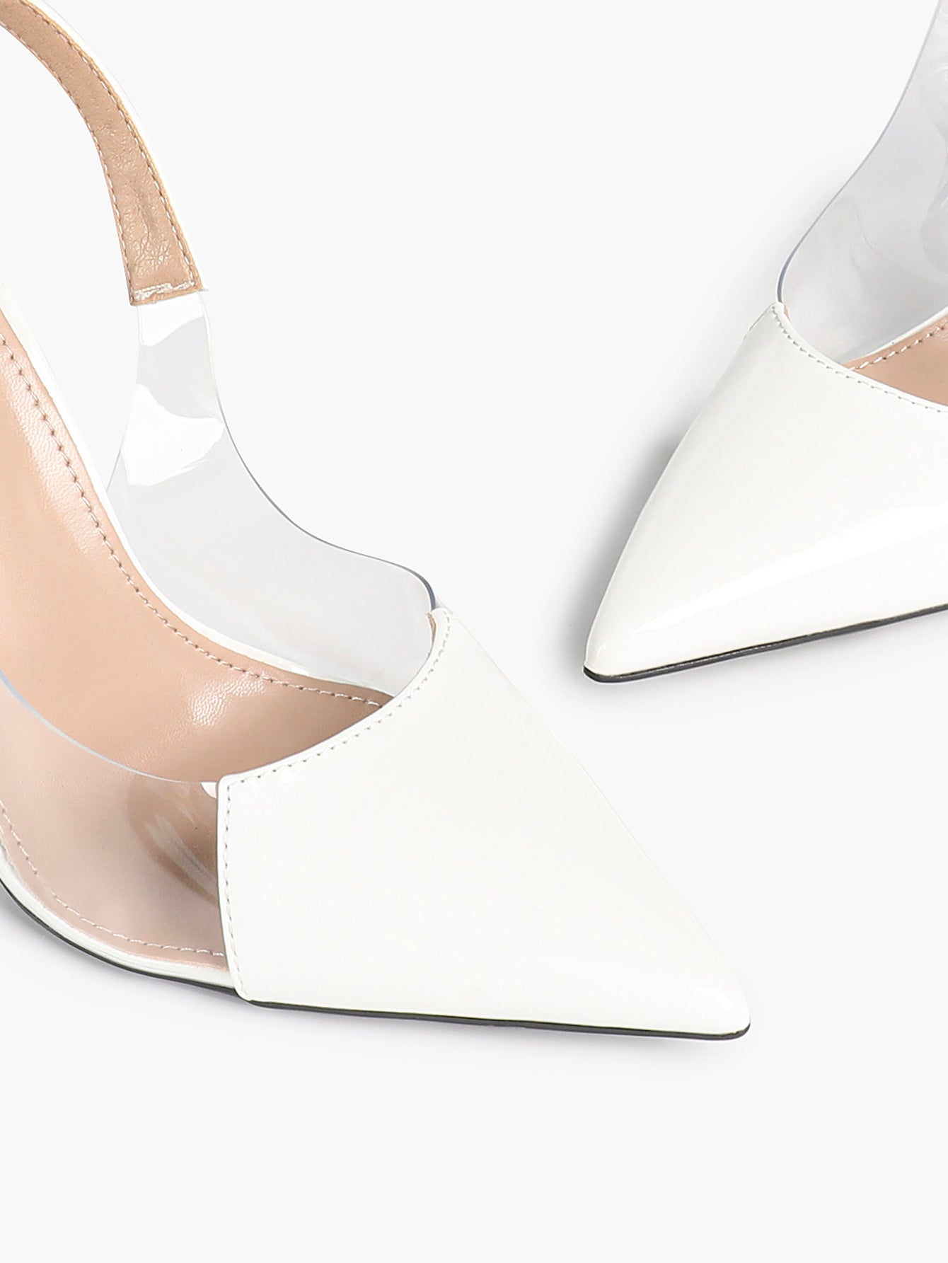 PVC Pointed Toe Slingback Sexy Heeled Pumps Ankle Strap Stiletto Shoes Clubwear