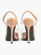 PVC Pointed Toe Slingback Sexy Heeled Pumps Ankle Strap Stiletto Shoes Clubwear