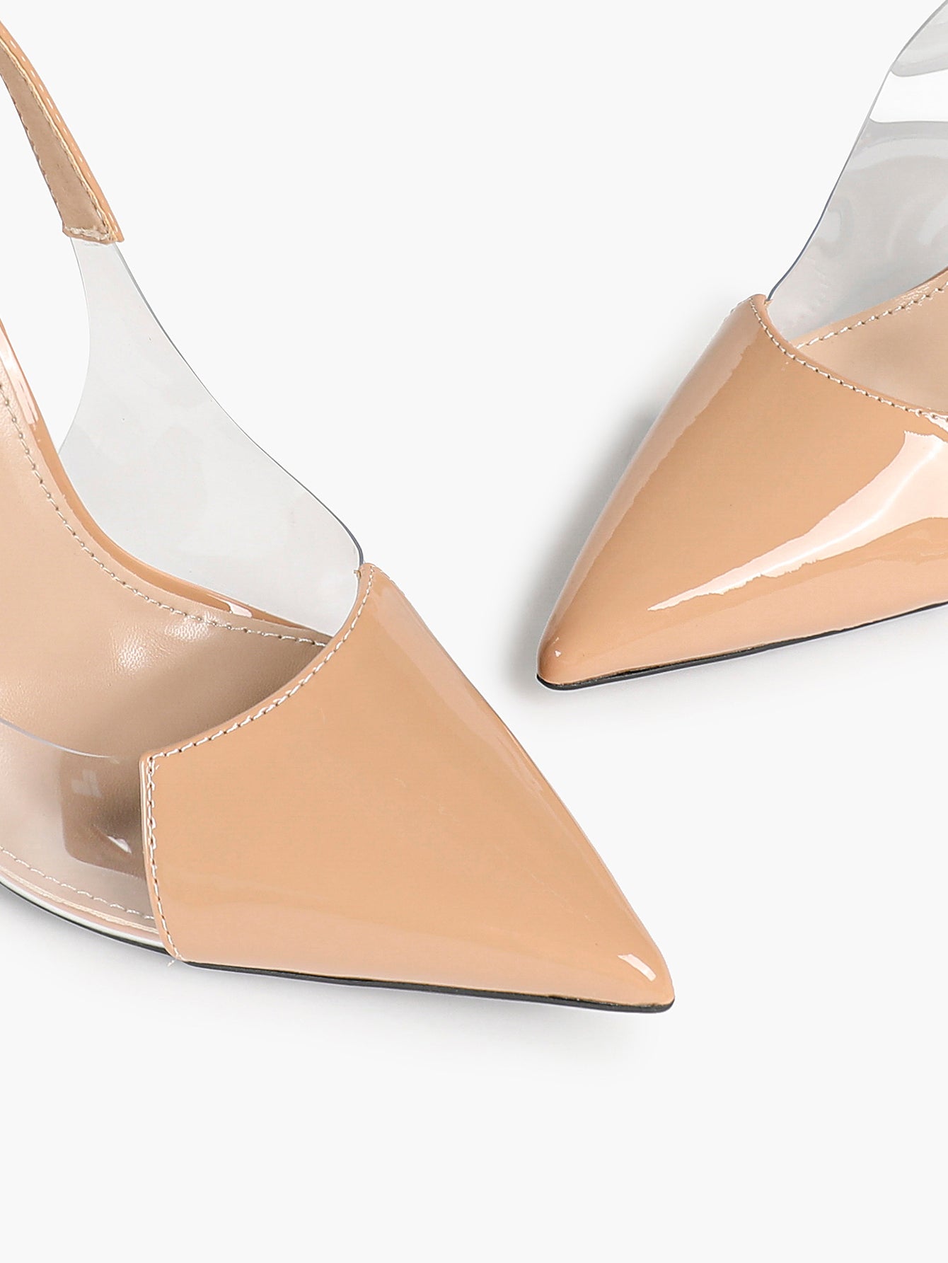 PVC Pointed Toe Slingback Sexy Heeled Pumps Ankle Strap Stiletto Shoes Clubwear