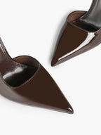 Women's Patent Pointed Toe Slingback High Heel Pumps Work Wedding Guest Date Night