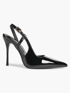 Women's Patent Pointed Toe Slingback High Heel Pumps Work Wedding Guest Date Night