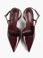 Women's Patent Pointed Toe Slingback High Heel Pumps Work Wedding Guest Date Night