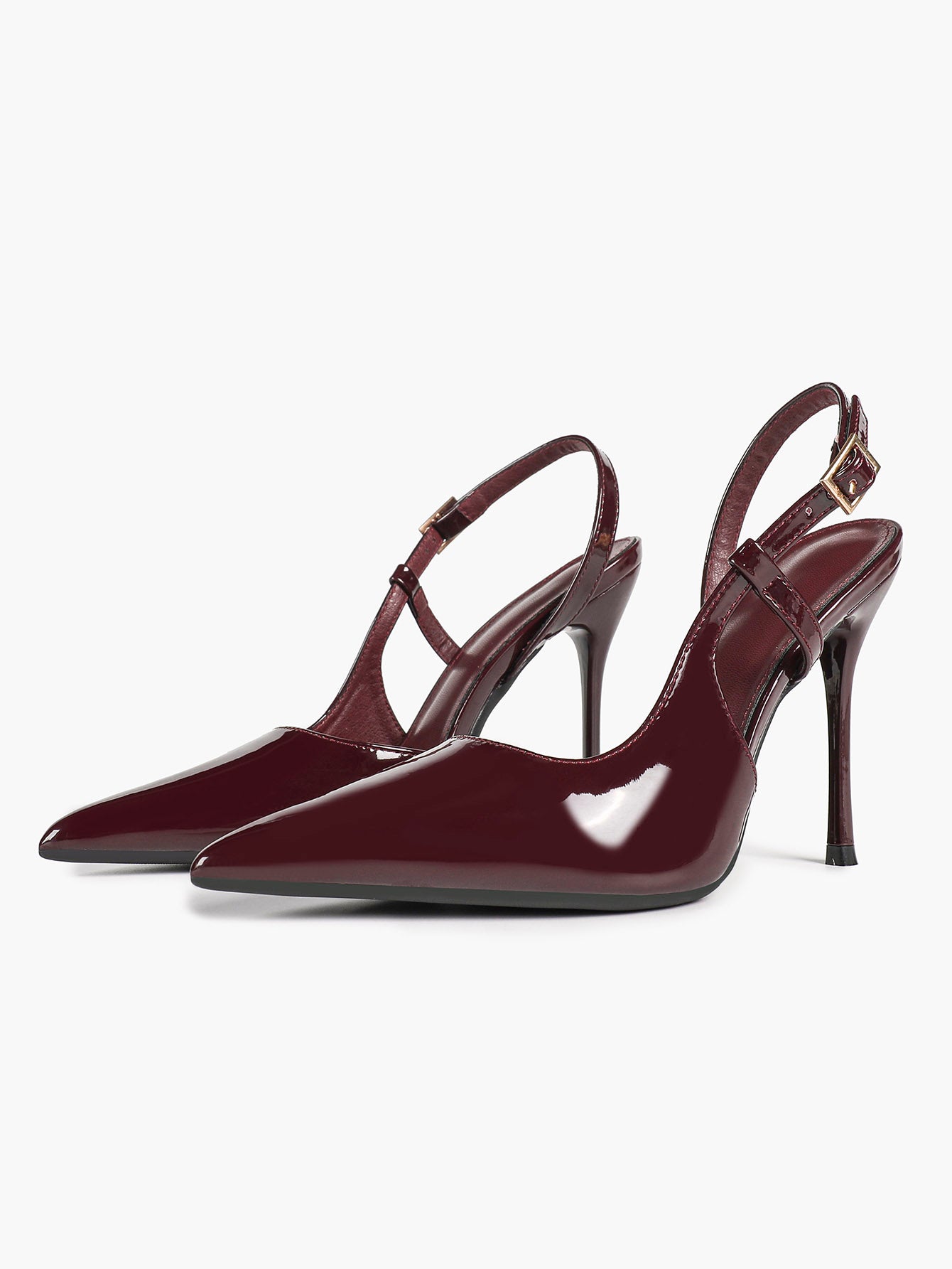 Women's Patent Pointed Toe Slingback High Heel Pumps Work Wedding Guest Date Night