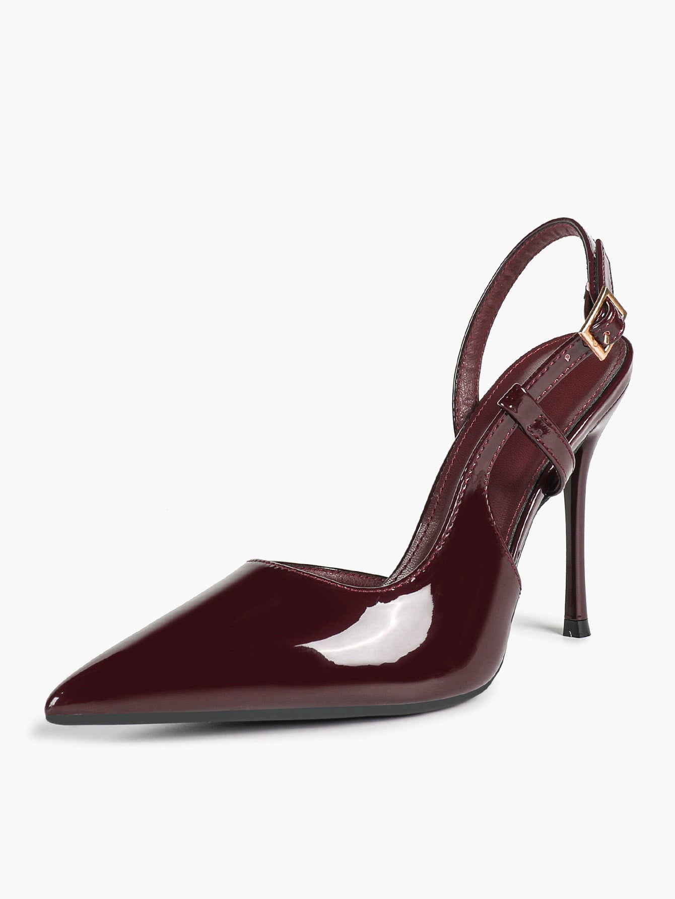 Women's Patent Pointed Toe Slingback High Heel Pumps Work Wedding Guest Date Night