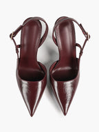 Women's Patent Pointed Toe Slingback High Heel Pumps Work Wedding Guest Date Night