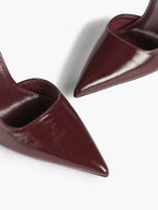 Women's Patent Pointed Toe Slingback High Heel Pumps Work Wedding Guest Date Night