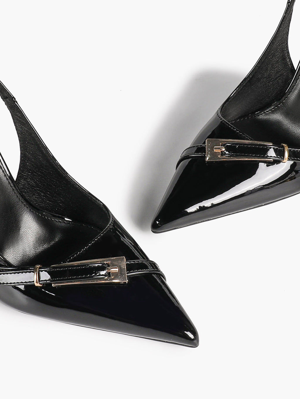 Women's Patent Leather Slingback Heels Pointed Toe Stilettos Office Evening