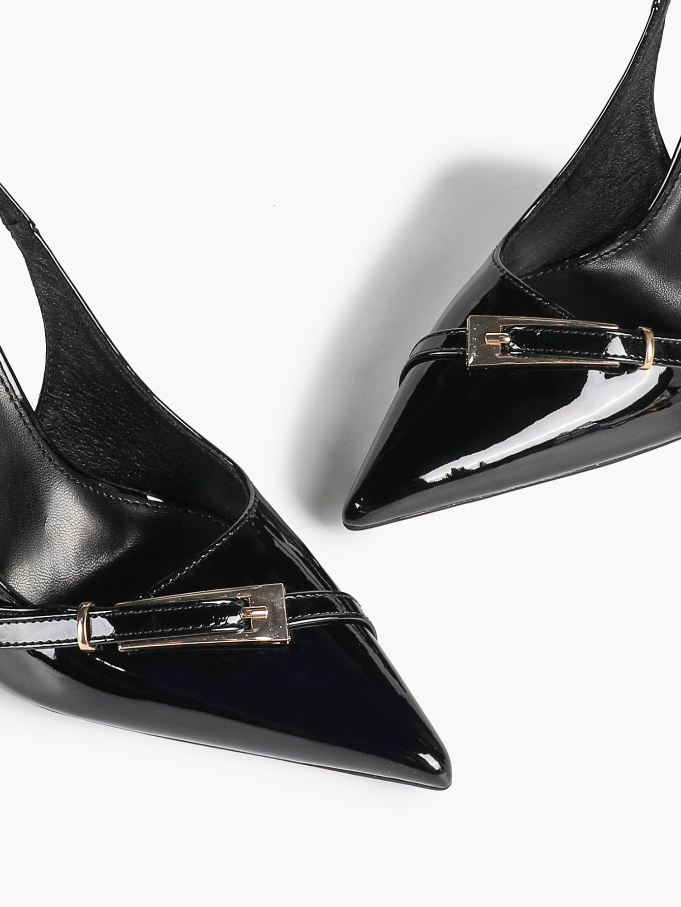 Women's Patent Leather Slingback Heels Pointed Toe Stilettos Office Evening