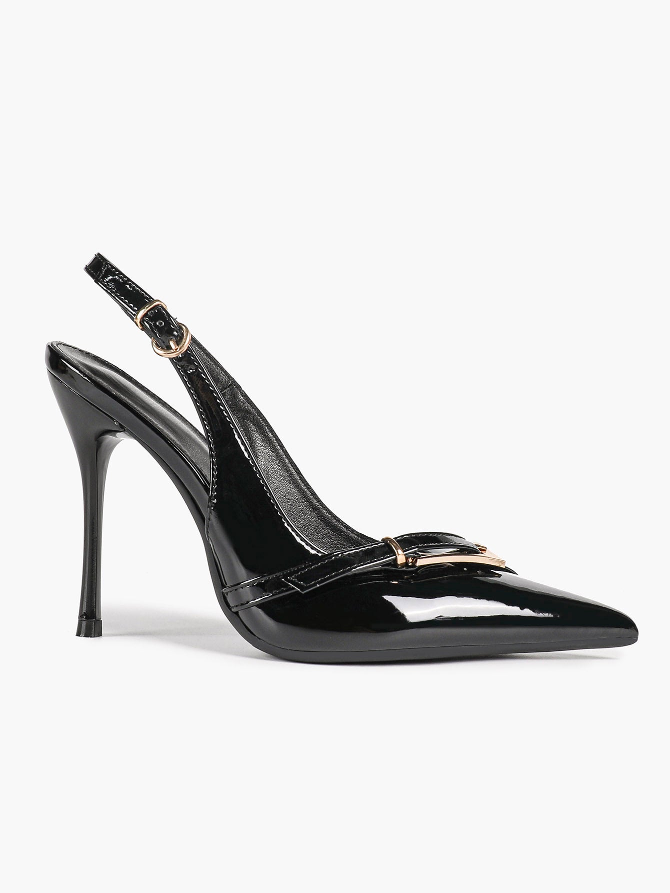 Women's Patent Leather Slingback Heels Pointed Toe Stilettos Office Evening