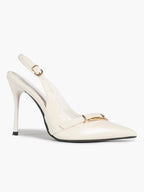 Women's Patent Leather Slingback Heels Pointed Toe Stilettos Office Evening