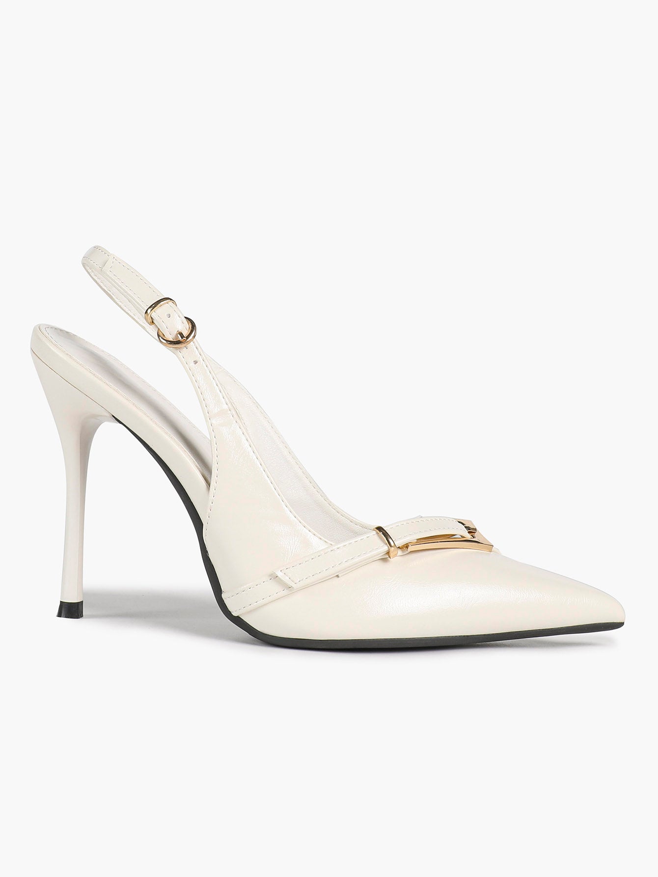 Women's Patent Leather Slingback Heels Pointed Toe Stilettos Office Evening