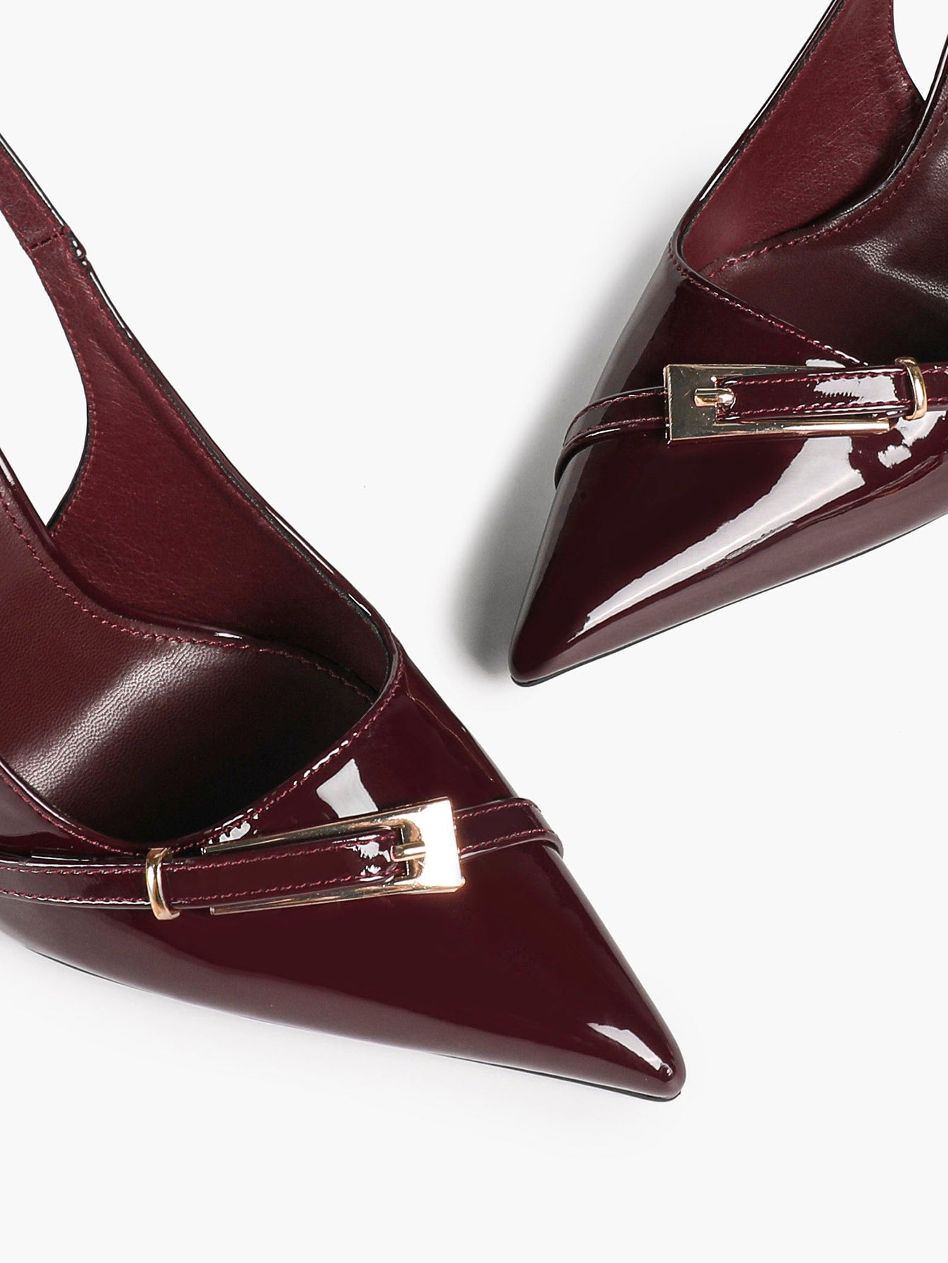 Women's Patent Leather Slingback Heels Pointed Toe Stilettos Office Evening