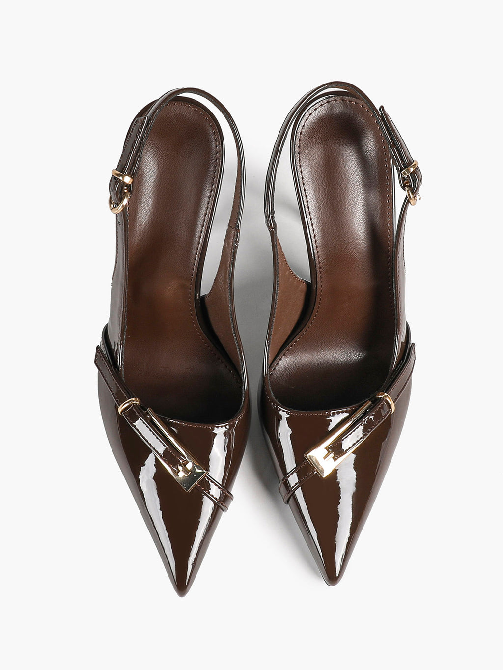 Women's Patent Leather Slingback Heels Pointed Toe Stilettos Office Evening
