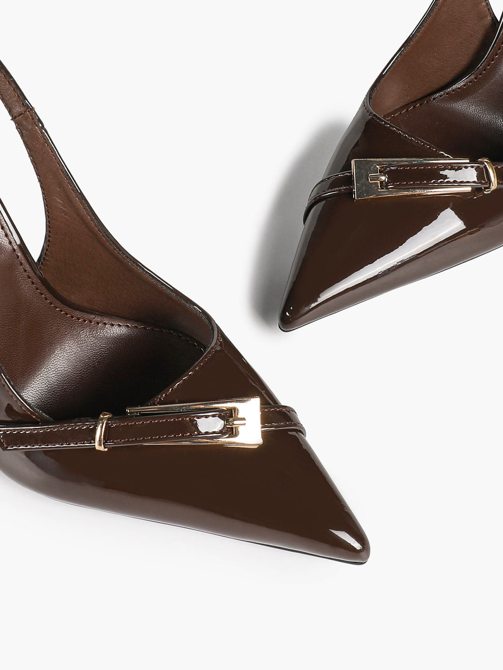 Women's Patent Leather Slingback Heels Pointed Toe Stilettos Office Evening