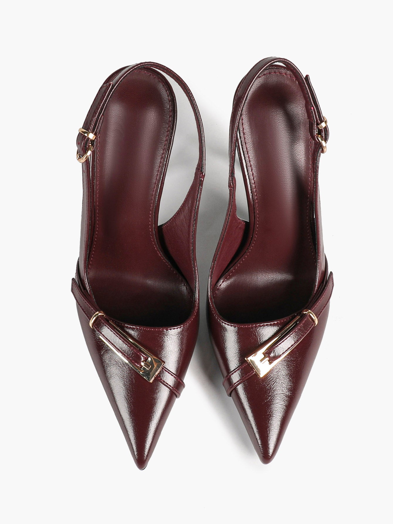 Women's Patent Leather Slingback Heels Pointed Toe Stilettos Office Evening