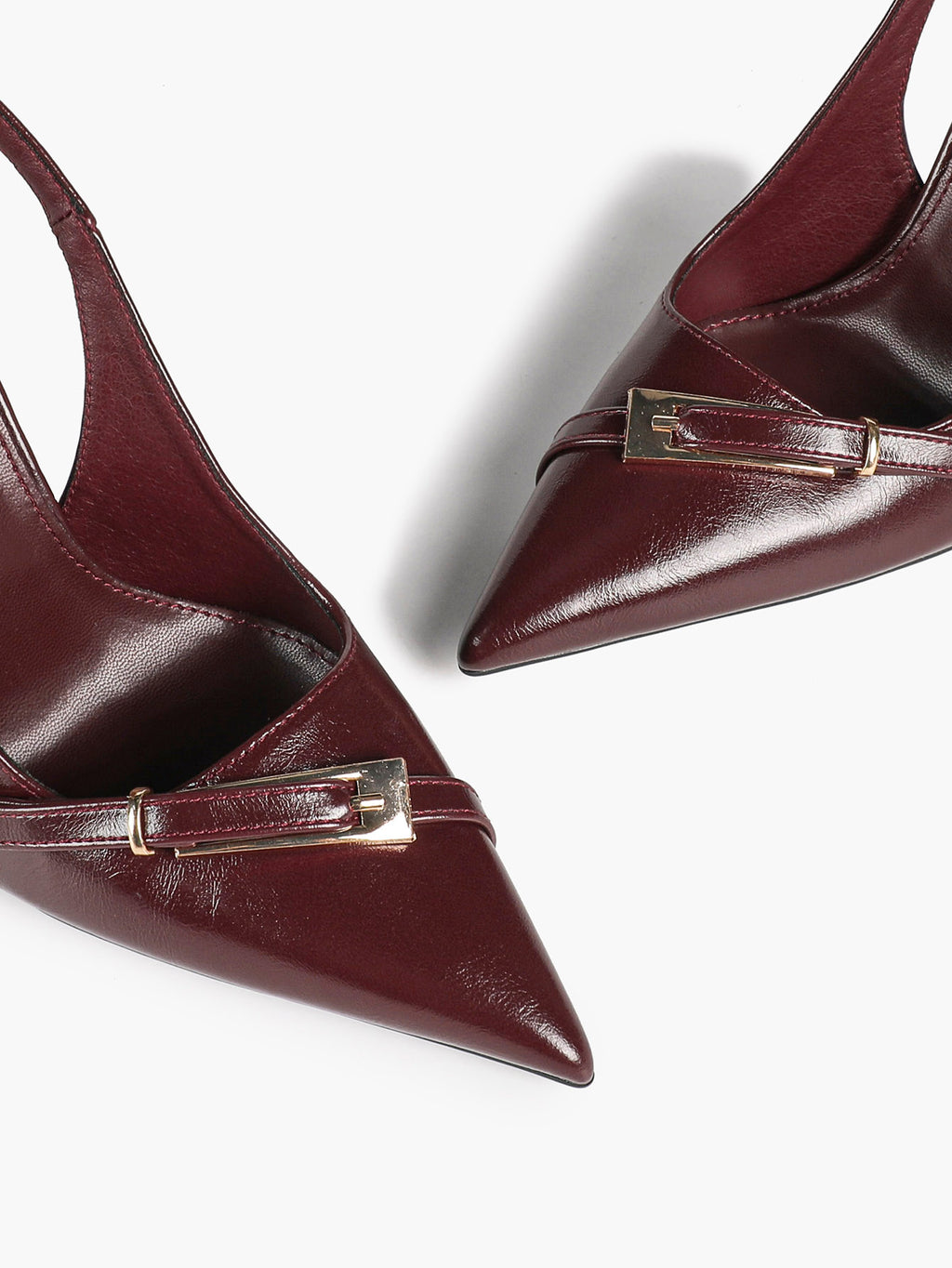 Women's Patent Leather Slingback Heels Pointed Toe Stilettos Office Evening