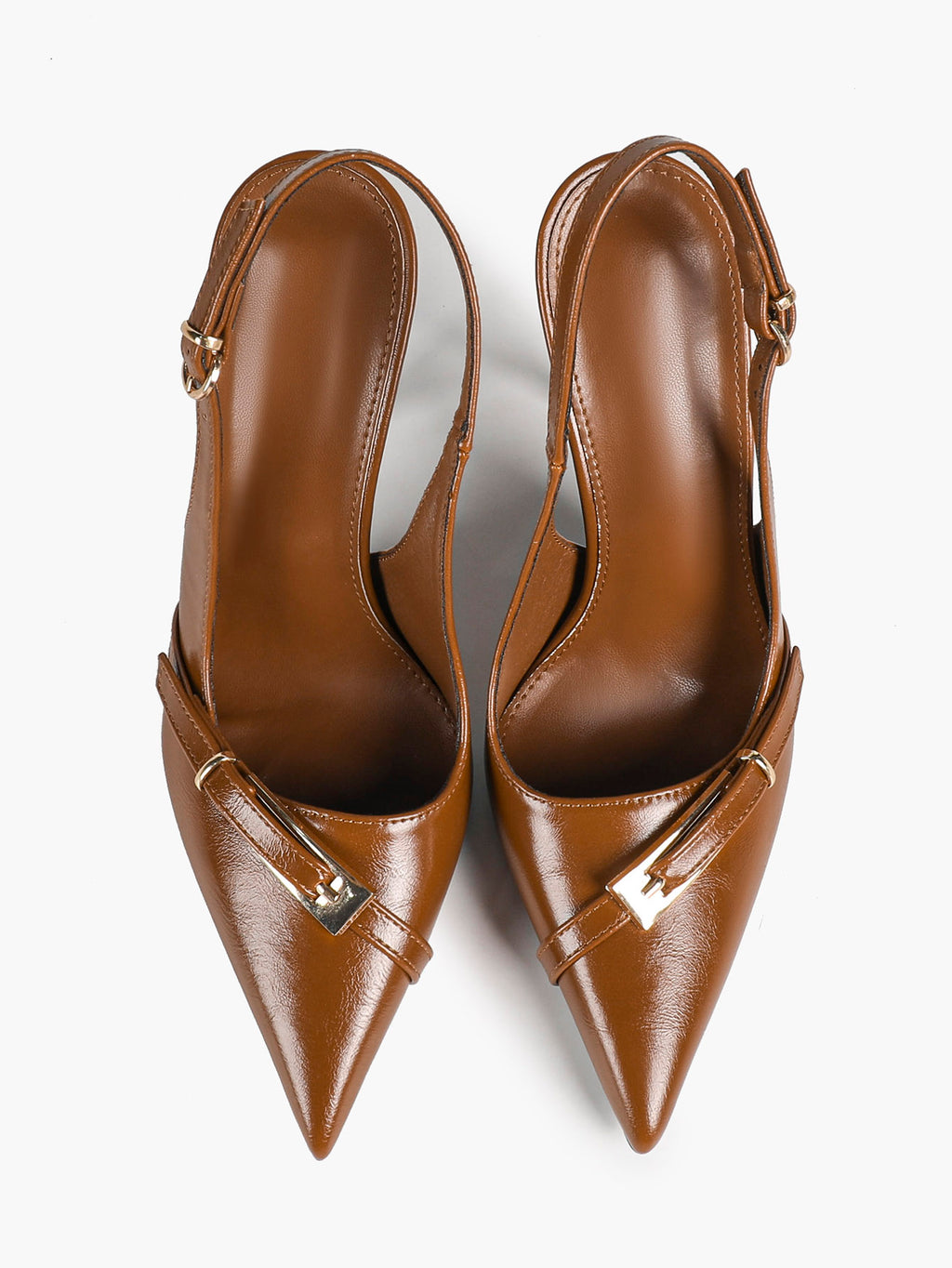 Women's Patent Leather Slingback Heels Pointed Toe Stilettos Office Evening