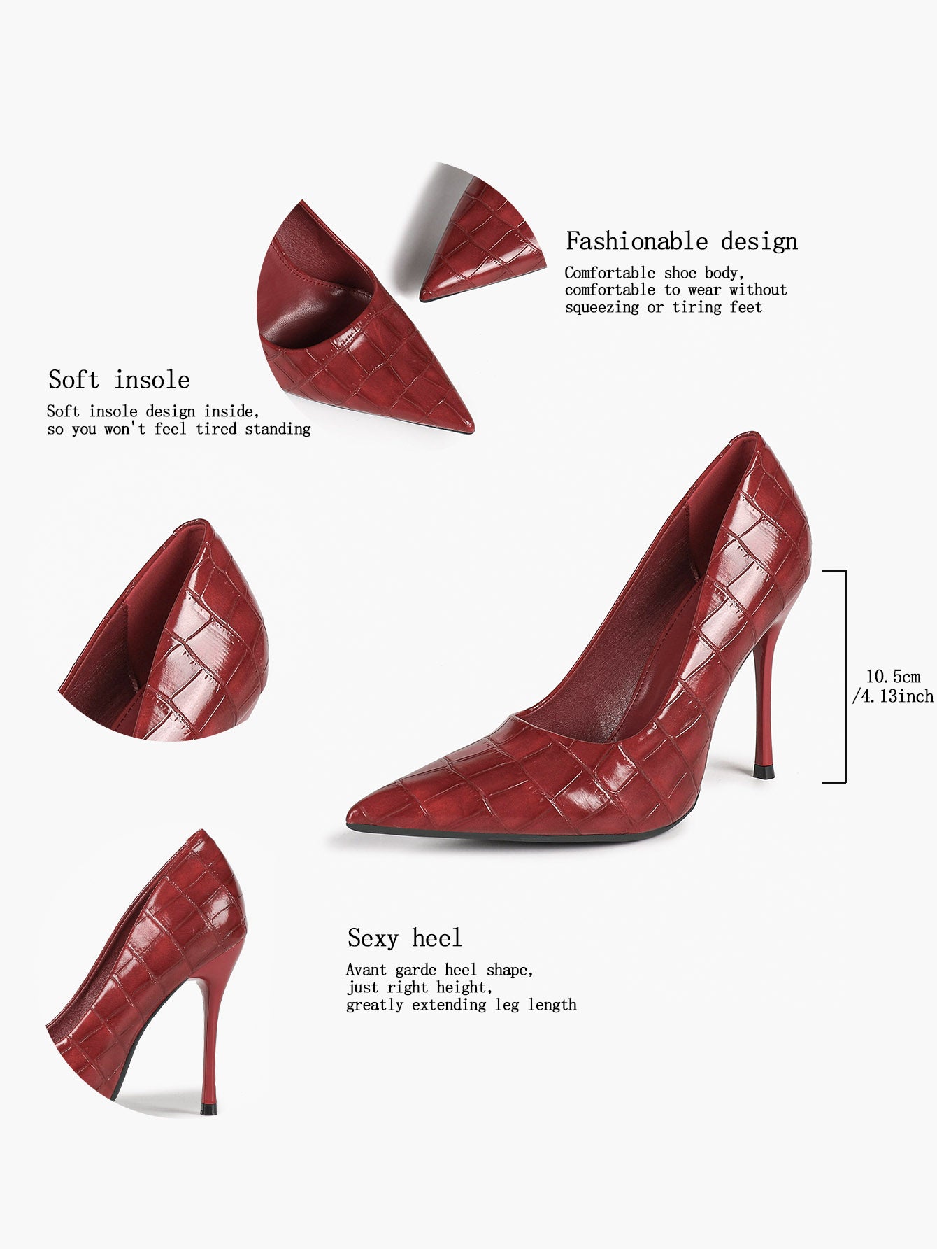 Classic Pointed Toe Stiletto Heels - Office Business Meetings Shoes