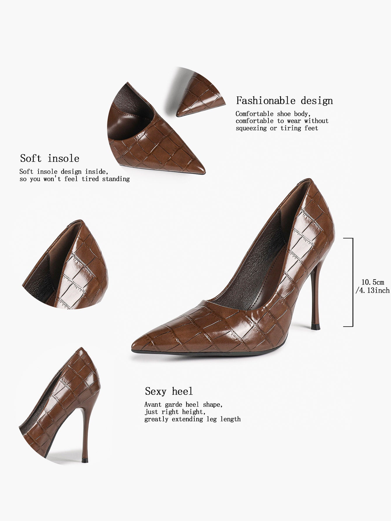 Classic Pointed Toe Stiletto Heels - Office Business Meetings Shoes