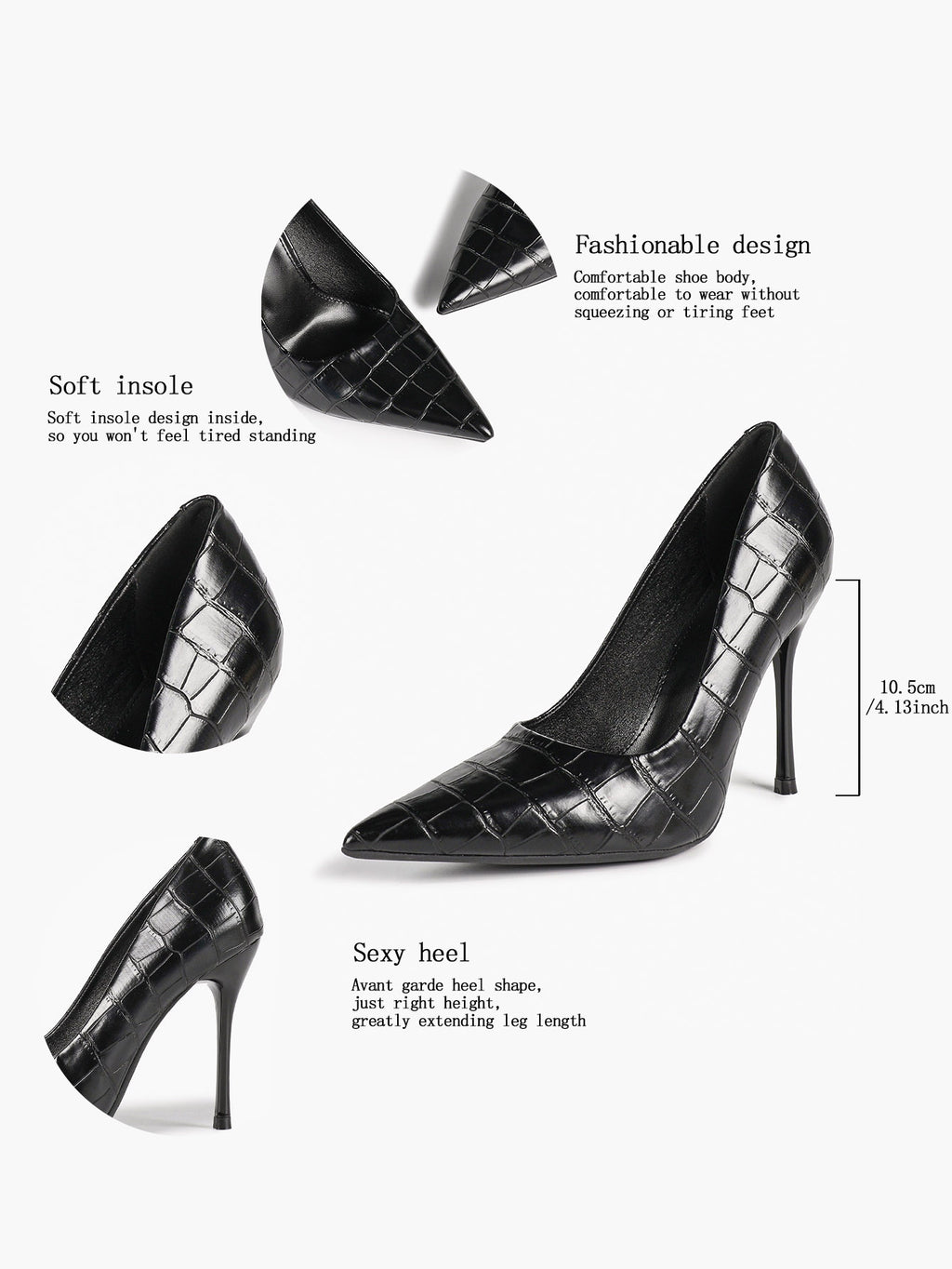 Classic Pointed Toe Stiletto Heels - Office Business Meetings Shoes